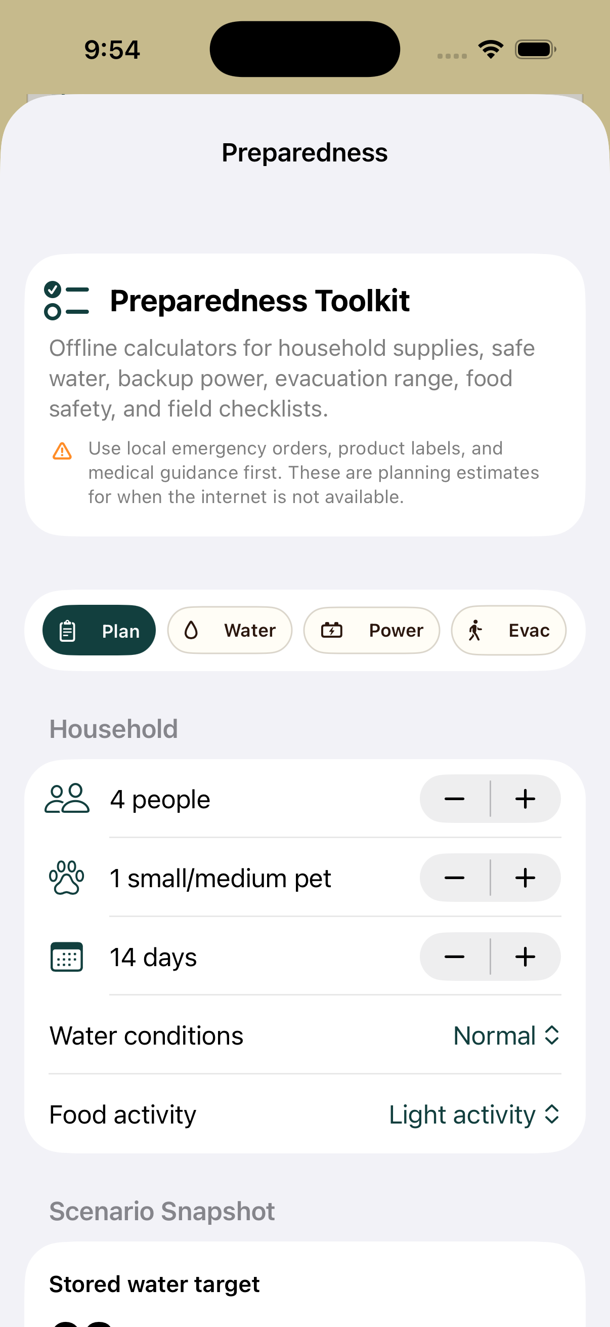 Preparedness toolkit in ArkFile iOS